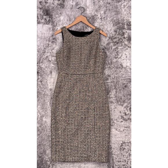 New J Crew Dress 6 Womens Collection Tinsel Tweed Sheath Knee Length Sleeveless - Picture 1 of 9